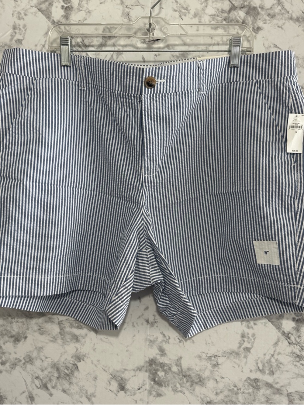 NWT striped  Seersucker Blue & White Shorts